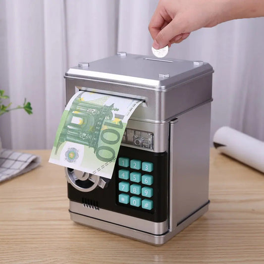 Electronic Piggy Bank ATM Mini Money Box Safety Password Chewing Coin Cash Deposit Machine Christmas Gift for Children Kids Gogo Me